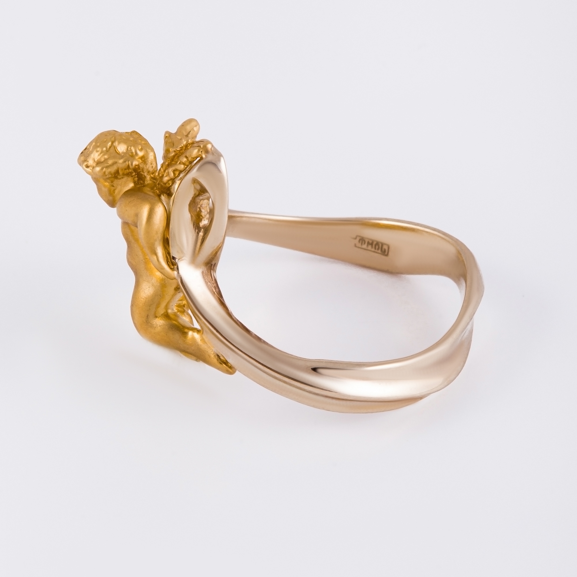 Золотое кольцо Адриа из белого золота 585 пробы, из желтого золота 585 пробы и из белого и желтого золота 585 пробы со вставками из драгоценных камней (бриллиант) ИА10430, размеры от  до 21.5
