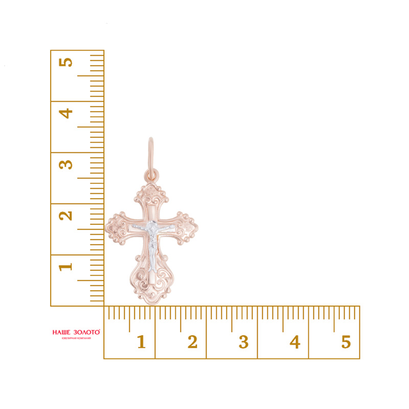 Золотой крест Вознесенский из красного золота 585 пробы 6В21-120