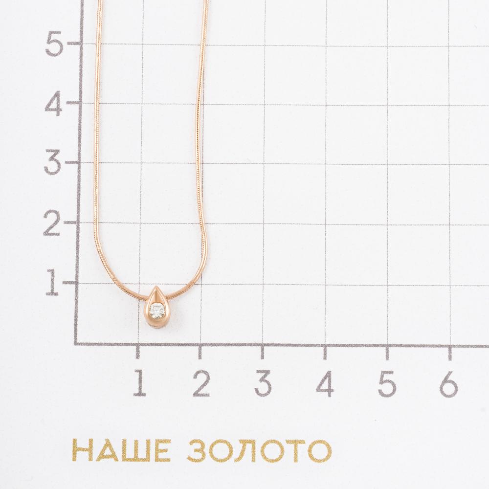 Золотое колье Каст из красного золота 585 пробы со вставками из драгоценных камней (бриллиант) КТЗКул87254, размеры от 40 до 55