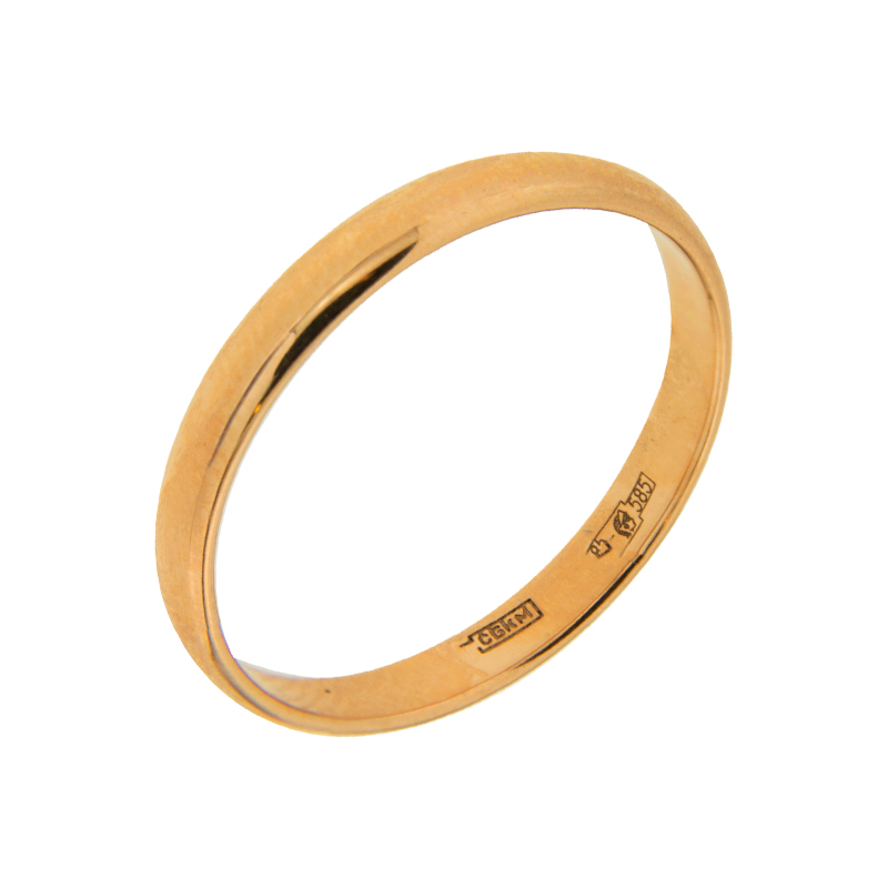 Золотое кольцо обручальное Камея из красного золота 585 пробы 2,5 МЯ122500, размеры от 15 до 23.5