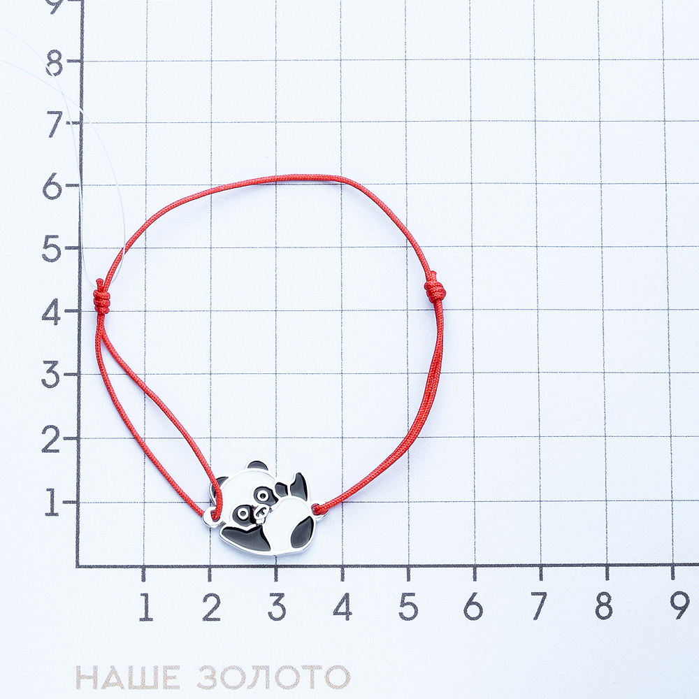 Серебряный браслет красная нить Efremof  с эмалью ЮП1400411448, размеры от 16 до 18